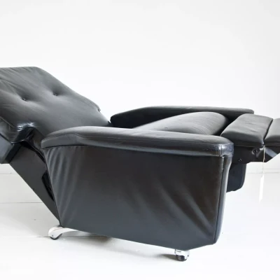 Rozkładany fotel, skóra lata 50