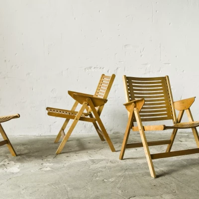 Składane krzesła lata 50 Niko Kralj Rex Lounge Chair