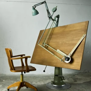Hydrauliczny stół kreślarski NIKE ESKILSTUNA Szwecja lata 50