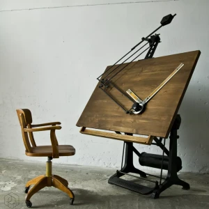 Przemysłowy stół kreślarski z lat 30. XX wieku  firmy KUHLMANN