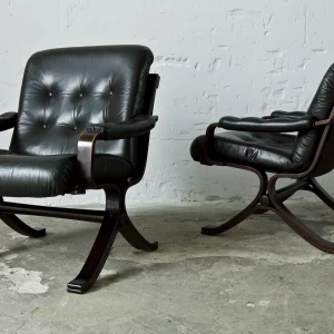 Duńskie fotele skórzane vintage lata 70