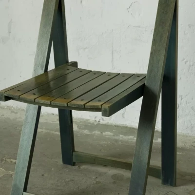 Składane drewniane krzesło Aldo Jacober lata 60