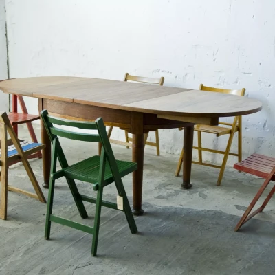 Polski stary stół rozkładany