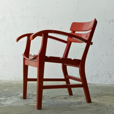 Czerwone krzesło vintage - Heinrich Hammer