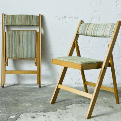 SKŁADANE KRZESŁA - TAPICEROWANE - VINTAGE