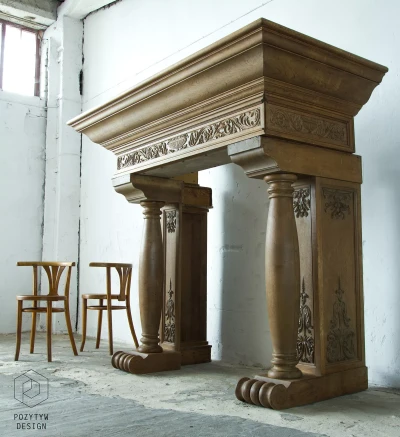 DĘBOWY PORTAL KOMINKOWY - ANTYCZNY - OBUDOWA KOMINKA