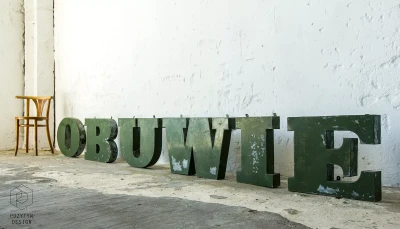 METALOWE LITERY INDUSTRIALNE -  STARY SZYLD VINTAGE