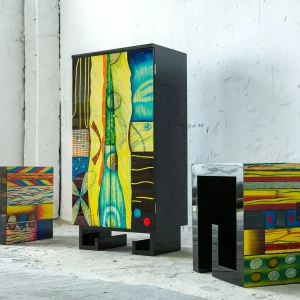 ZESTAW RĘCZNIE MALOWANYCH MEBLI - ILLUSIONS - AICO FURNITUR - MICHAEL AMINI