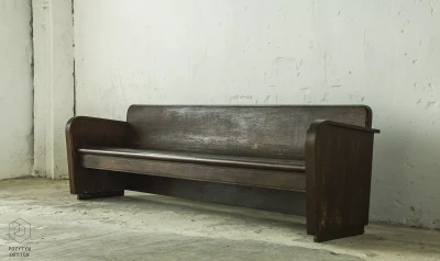 MODERNISTYCZNA ŁAWKA DREWNIANA - GDYNIA - LATA 30