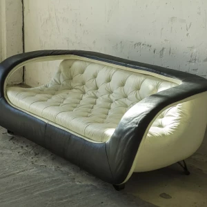 DESIGNERSKA SKÓRZANA SOFA VINTAGE - LATA 80