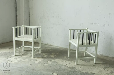 DREWNIANE KRZESŁA z lat 20. XX WIEKU - VINTAGE WOODEN ARMACHAIRS