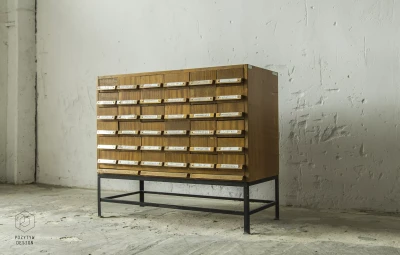 SZAFKA KATALOGOWA - VINTAGE - KOMODA PRL